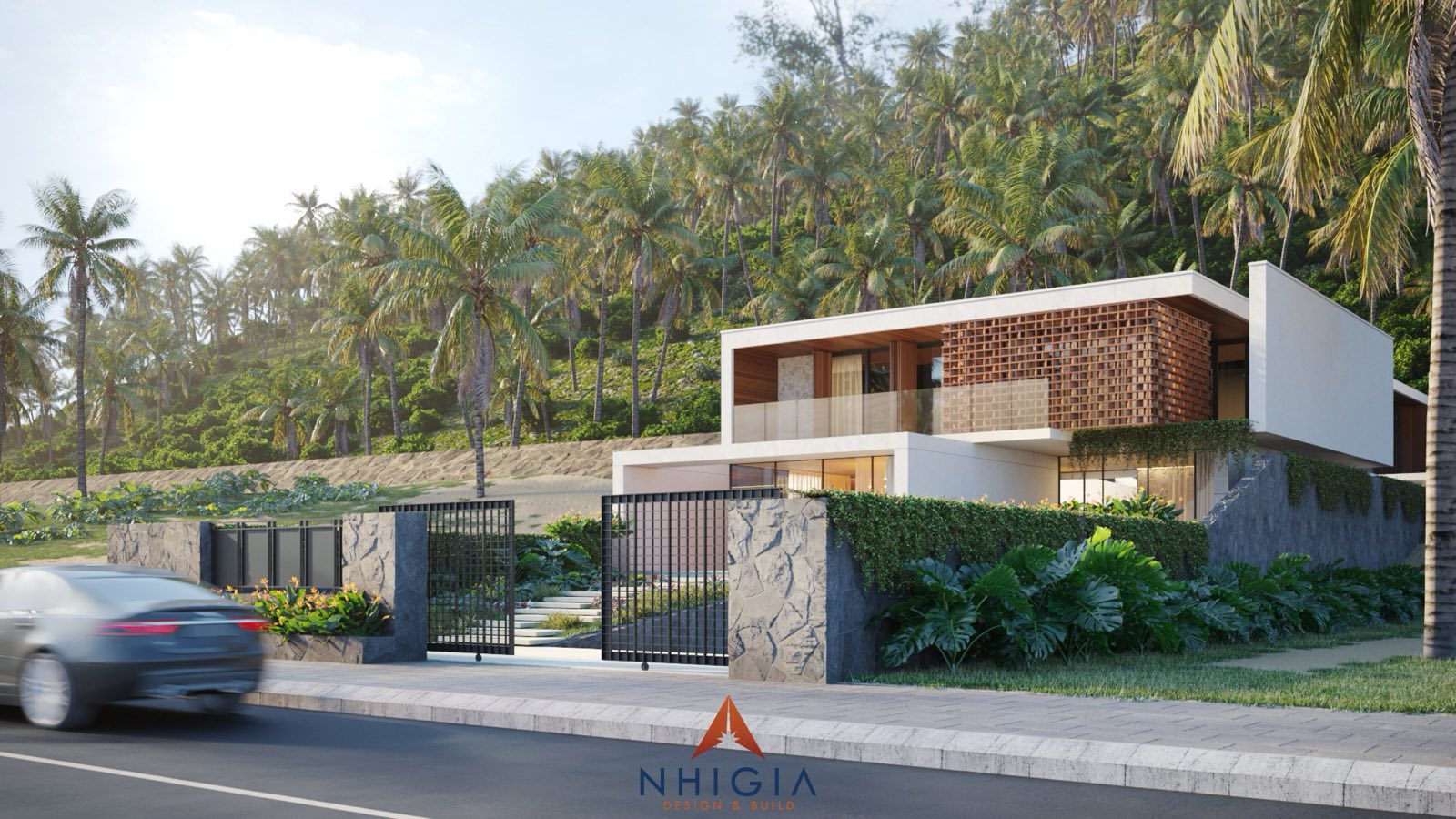 Biệt thự hiện đại ven biển với hệ gạch thông gió — An Phú Villa